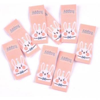 Étiquettes tissées à la main pour vêtements motifs animaux 50 pièces