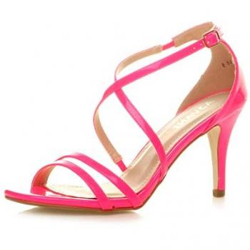 Women’s Patent Fuchsia Heeled Strapped Sandals