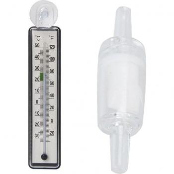Kit de Contrôle de Flux : 2 Clapets Anti-Retour & 1 Thermomètre en Verre
