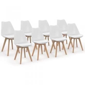 Set 8 Sillas Comedor Sara Blanca Escandinavia