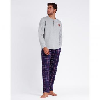 Pijama Manga Larga gris para Hombre