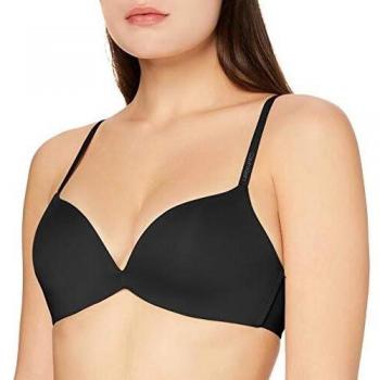 Calvin Klein Sujetador Push-Up Plunge, Negro, 36B para Mujer