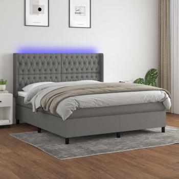 Sommier tapissier avec matelas et éclairage LED 160x200 cm
