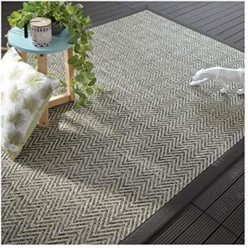 Tapis tissé plat Java Chevron 200 x 290 cm Silver