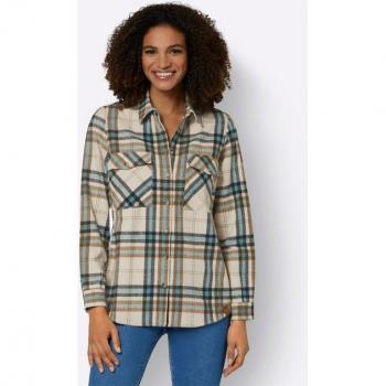 Damenflanellbluse Gr. 38 – Kariertes Gemustertes Design