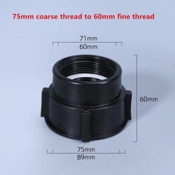 Sistema de Válvula DN50 para Tanque IBC – Montaje 75 mm, Rosca Gruesa a 60 mm, Enlace Manguera Jardín