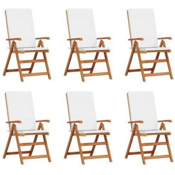 Set de 6 Chaises de Jardin Vidaxl en Teck Massif avec Coussin – Design Relaxant