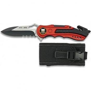 Aluminium Handle Parachute Knife Red 8.1cm Blade