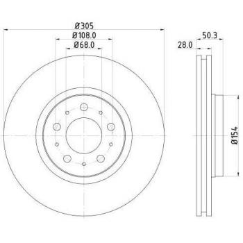 Hella 8DD 355 127-531 Brake Pad Disc