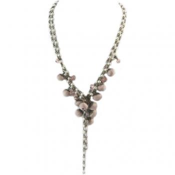 Artisanal Old Pink Rose Necklace