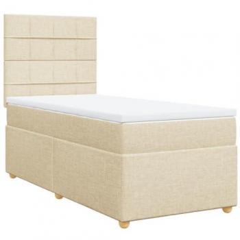VidaXL Boxspringbett 90x190 cm Creme mit Matratze