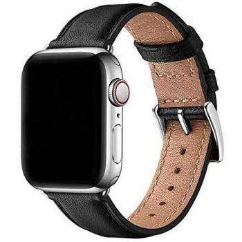 SUNFWR Leather Replacement Strap for Apple Watch 38mm 42mm