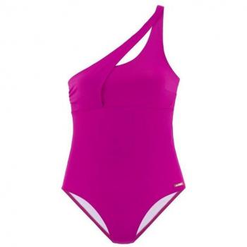 Damen Badeanzug BRUNO BANANI, Gr. 38, Cup C/D, lila (beere), aus Recycling-Polyamid