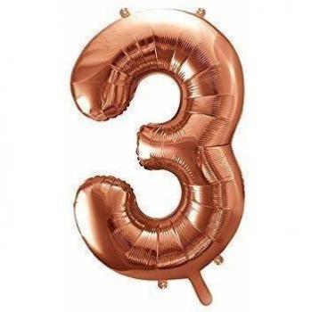 Ballon Chiffre 3 – Rose Gold (86 cm)