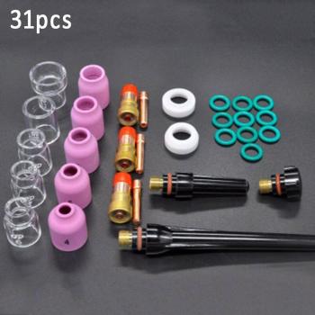 31pcs Heat Glass Cup for WP-17/18/26 TIG Welding Torch Gas Lens