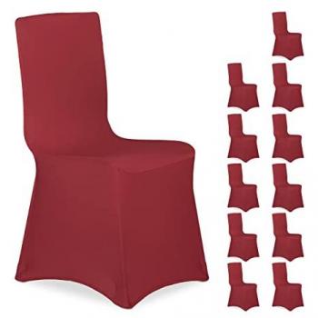 Housse de chaise décorative rouge foncé, 12 pièces