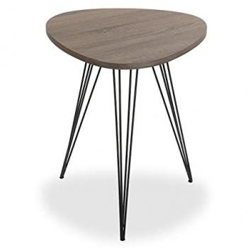 Versa seatle mesa auxiliar para el salón, la habitación o la cocina. moderna mesilla baja, marrón y negro, 60x50x50cm
