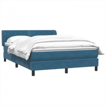 Samt Boxspringbett 160x220 cm in Dunkelblau