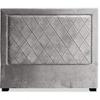 Tête de lit en velours argent