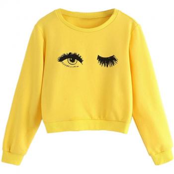 Estilo Juvenil Algodón Cuello Redondo y Ojos Felices