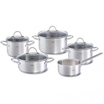 Fissler Palermo Set di Pentole con Coprile in Vetro – Argento