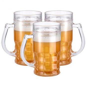 3 chopes à bière 0,3 litre avec isolation double paroi