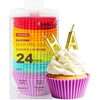 Eco-Friendly Reusable Silicone Baking Cups 24 Pack
