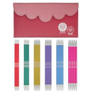 KnitPro Double Pointed Needle Kit – Aluminium, 20 cm, 2.5–5 mm (x6)