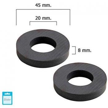 Iman wolfpack ferrita aro ø 45x20x8 mm. (blister 2 piezas)