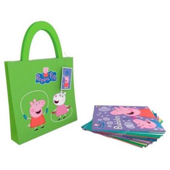Peppa Pig Collection 10 Books Set in a Lime Bag with an Audio CD
