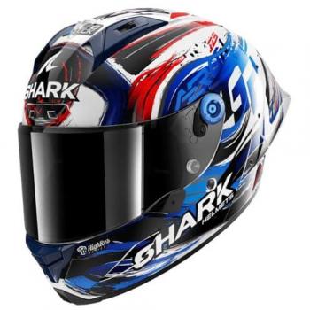 Casque Intégral Shark Aeron GP FIM Replica Zarco Signature Noir Blanc Rouge Bleu XS