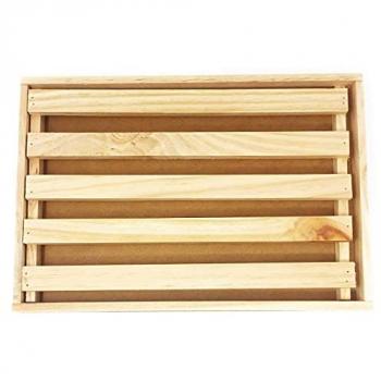 Tabla de cortar pan de madera 25 x 35 cm con bandeja recogemigas y rejilla extraíble