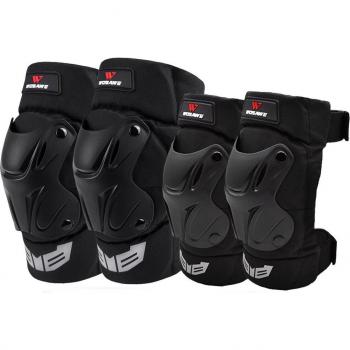 WOSAWE Kit sécurité Moto – gilet, genouillère, coudière