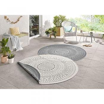 Reversible Porto Grey Rug, 140cm Round – Indoor Outdoor