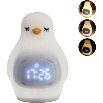 Pingüino Brillante Reloj Despertador Luz Nocturna DAM