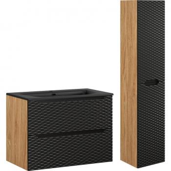 Meuble simple vasque 80cm avec colonne Elora