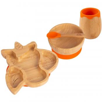 4pc Unicorn Bamboo Suction Feeding Set