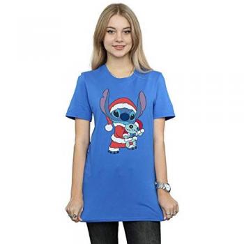 Disney Lilo and Stitch Christmas Cotton Boyfriend T-Shirt