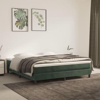 Lit en velours vert foncé 160x200 cm sans matelas