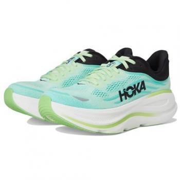 Bondi 9 Men’s Road Shoe by HOKA in Luna Moth/Blue Spark, 7 US