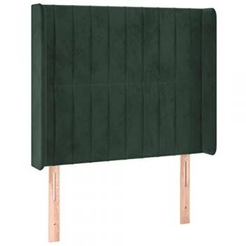 VidaXL Bett Kopfteil Dunkelgrün 83x16x118/128 cm mit Ohren