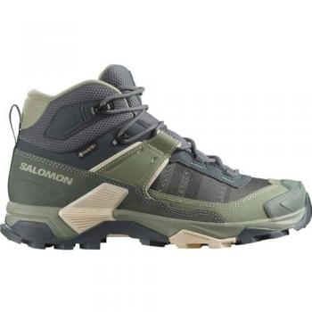 Salomon X Ultra 5 Mid GTX Outdoor Schuhe Khaki/Rosa Damen