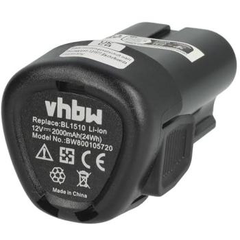 Batterie 12V 2000 mAh Vhbw pour outils Black & Decker LBXR12, LBX12, LB12, BL1510, BL1310, BL1110