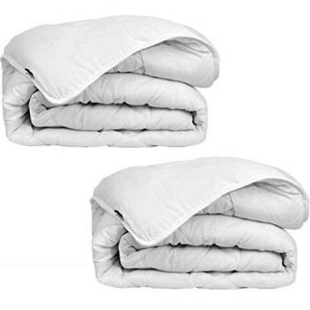 Édredon 2 pcs 140 x 200 cm Blanc hiver toutes saisons