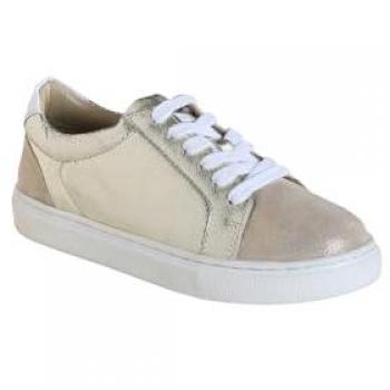 VERTBAUDET Youth Gold Leather Lace-Up Sneakers UK 1