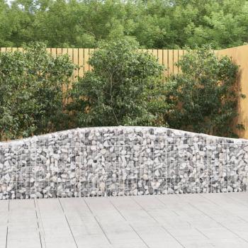 Set of 6 Arched Gabion Baskets 400x30x60/80 cm Galvanised Iron