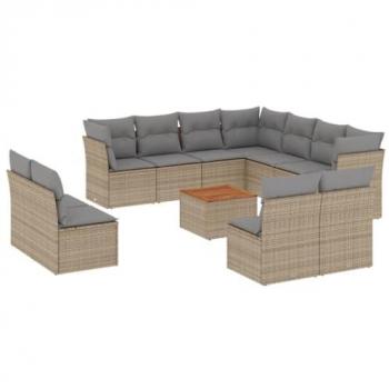 Estilo Verde: Juego de Sofás 12‑Piezas con Cojines Beige