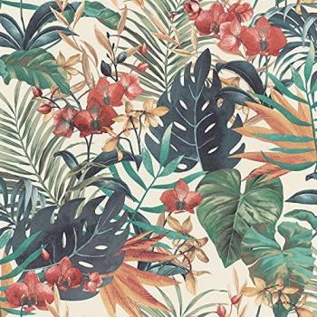 Motif Orchidée Jungle Crème – Papier Peint Décorama 8258 (Intissé Vinyle)