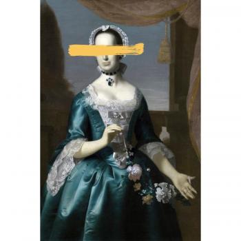 Queence Acrylglasbild »Frau« gelb B/H/T: 100 cm x 150 cm x 2,4 cm