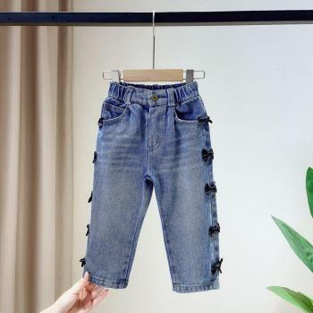 Estilo Coreano Pantalón vaquero niño con lazo